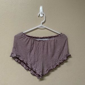 Red and White Striped Brandy Melville Flowy Shorts